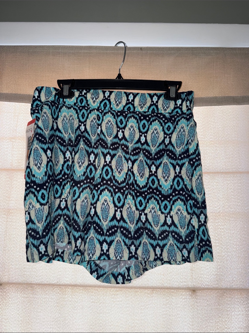 Wildfox Teal Navy Ikat Print Women's Bermuda Shorts